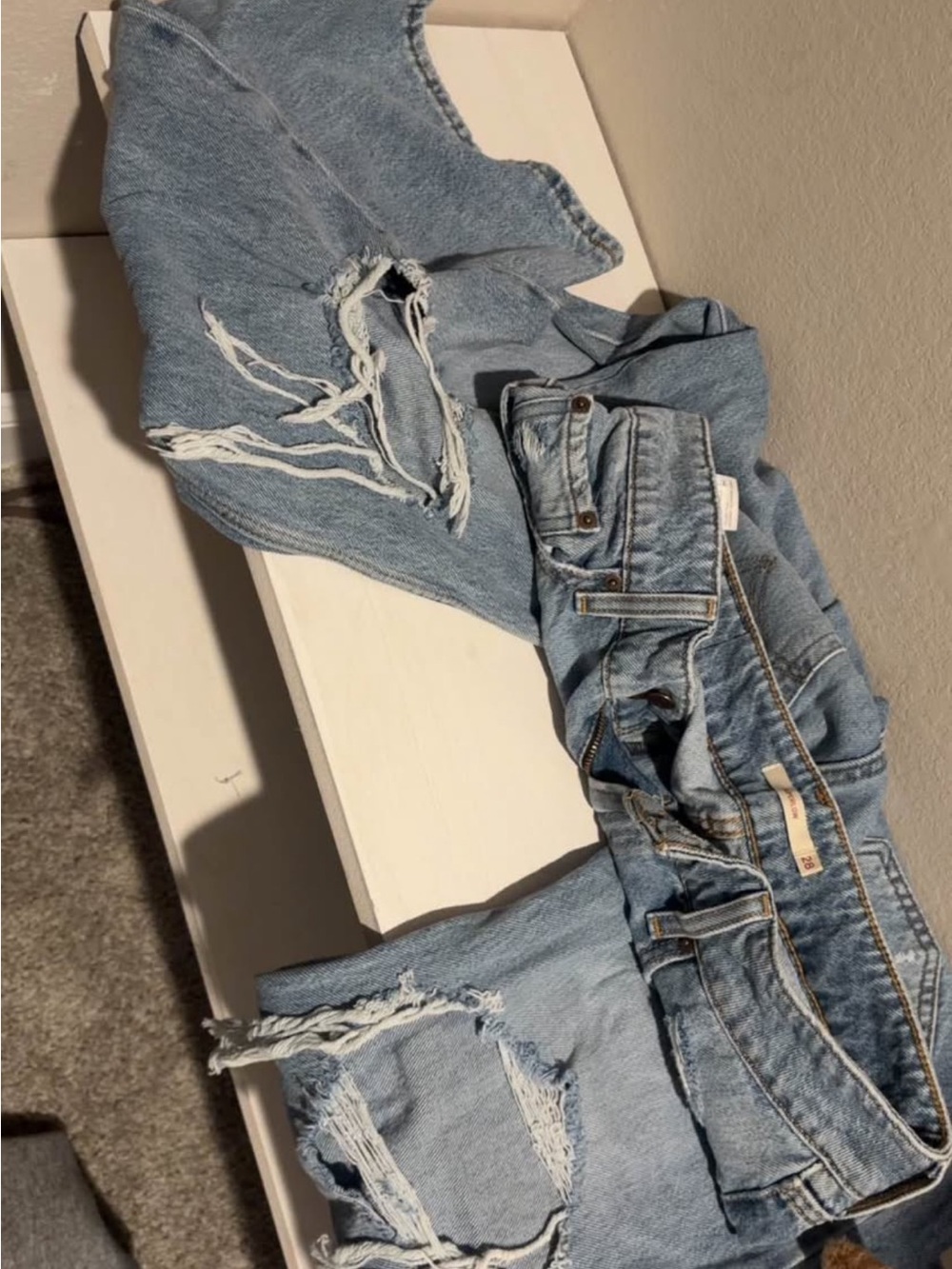 Levi's Light Blue Distressed Boyfriend Jeans